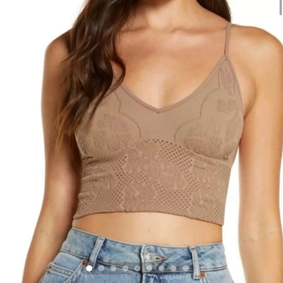 Free People Other - NWT FREE PEOPLE Intimately Candy Seamless Longline Bralette Sand XS/S
